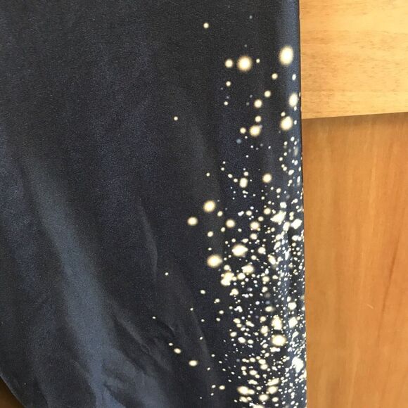 Goldsheep Champagne Bottle Bubbles Print Leggings S Black Stretch USA Women - Picture 4 of 8